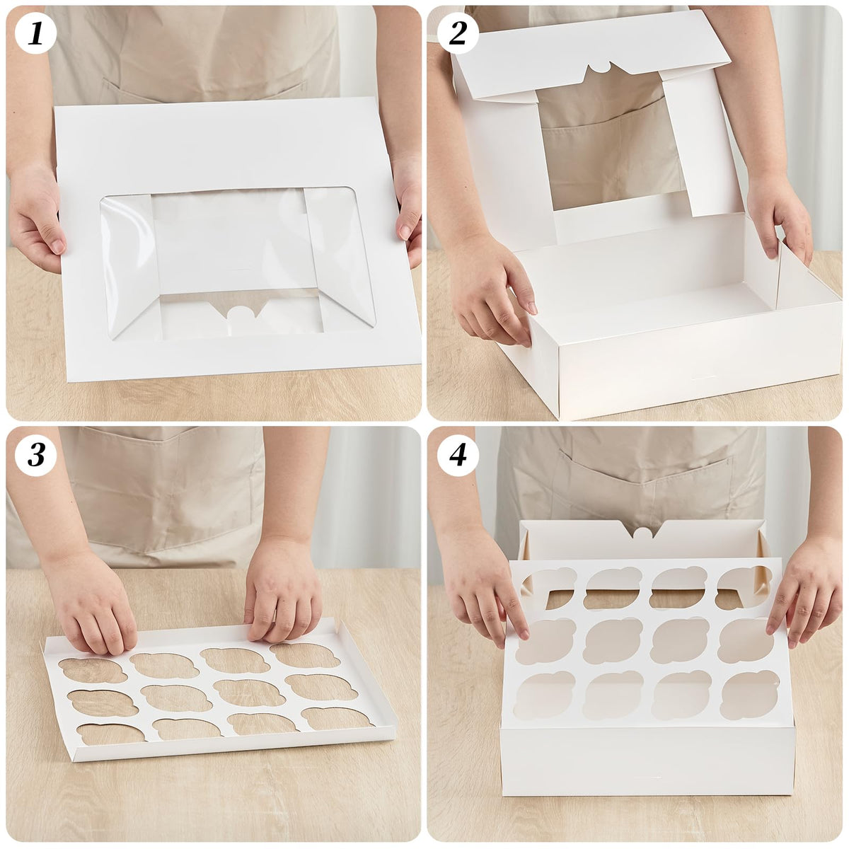Kucoele dual-side openings enable easy loading and removal of cupcakes