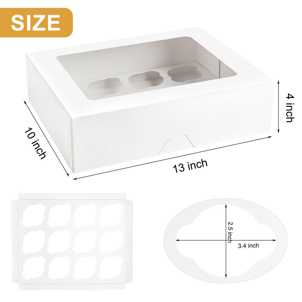 Kucoele white cupcake containers with inserts keep cupcakes stable and neatly presented
