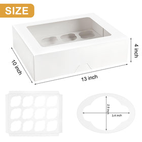 Kucoele white cupcake containers with inserts keep cupcakes stable and neatly presented