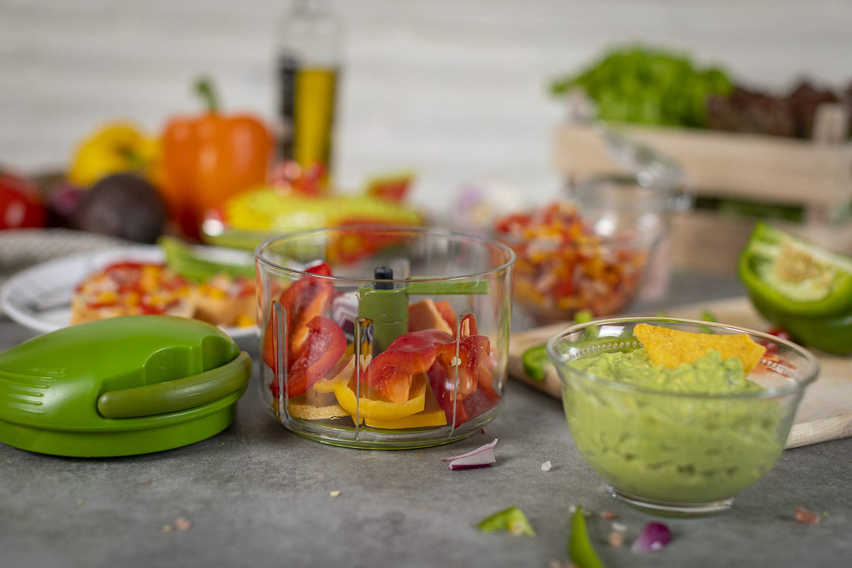 Kuhn Rikon Pull Chop dishwasher-safe for easy cleanup