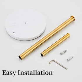 KUUBTH brushed gold dimensions show 6.3 inch diameter and 11.8 inch height