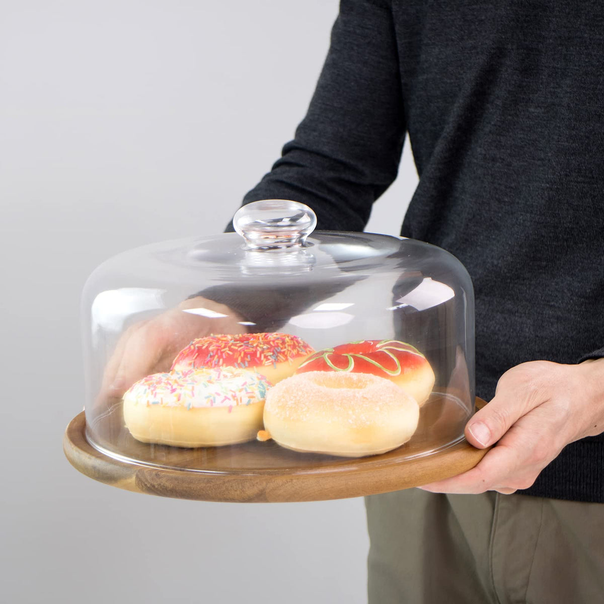 KVMORZE glass dome closeup highlights clear visibility and premium finish.