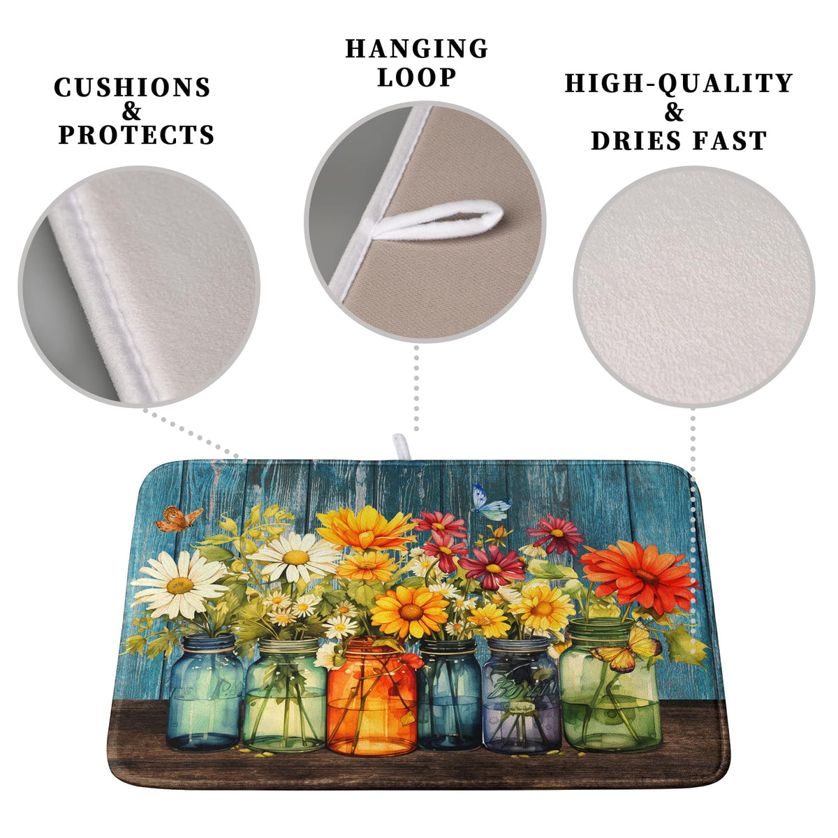 Kwlegh Daisy mat placed under small appliances prevents scratches on counters.