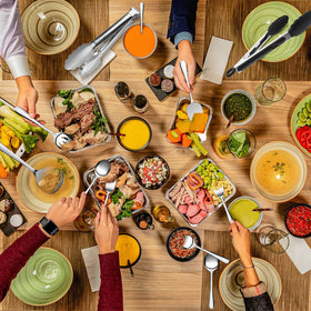 Kzovone polished finish adds elegant presentation to any table.