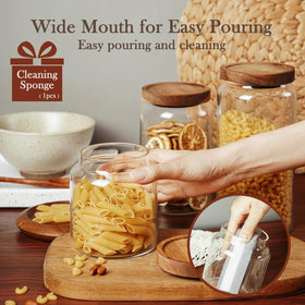 Labina glass jar storage for dried beans and spices, clear view of contents.