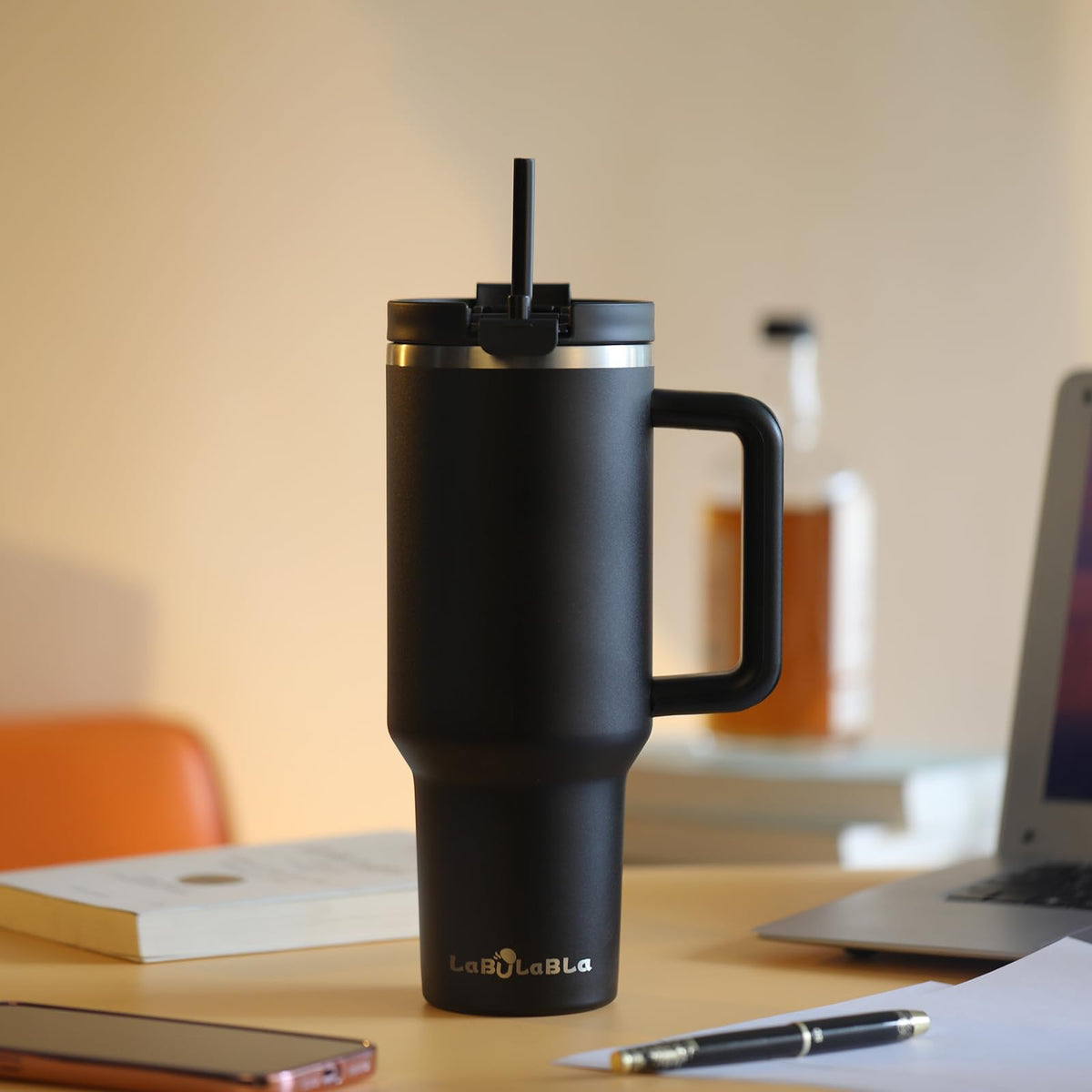 Labulabla 40oz tumbler offers 34 hour cold and 12 hour hot insulation