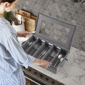 Lafulling flatware storage box multi-purpose design for kitchen, office, and nursery.