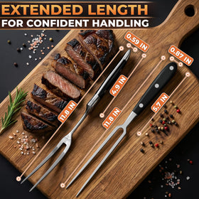 Lagarto meat forks with heat-resistant handles for safe cooking and serving.