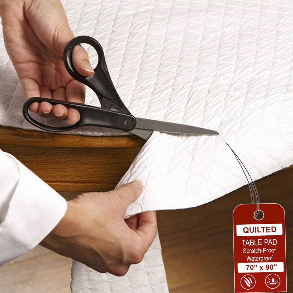 LAMINET deluxe cushioned table pad 52x90 protecting dining surface from spills