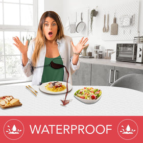 LAMINET waterproof vinyl table pad enables quick wipe-clean protection