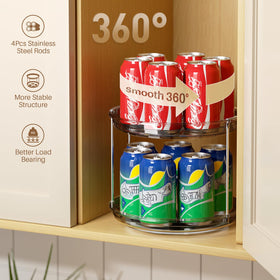LAMU 2-tier lazy susan side view demonstrates compact cabinet storage