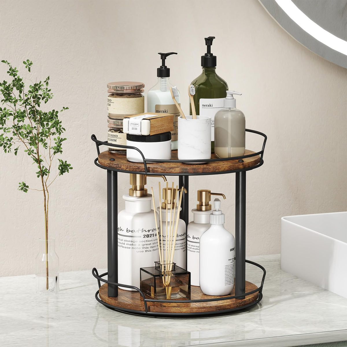 LAMU bathroom-countertop organizer ideal for toiletries and daily care items