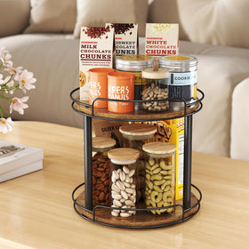 LAMU cabinet-rotation helper with two tiers keeping essentials within reach