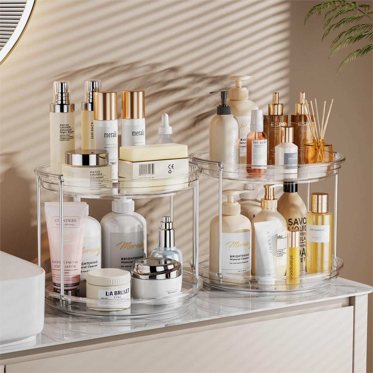 LAMU vertical-space saver helps keep cabinets organized and tidy.