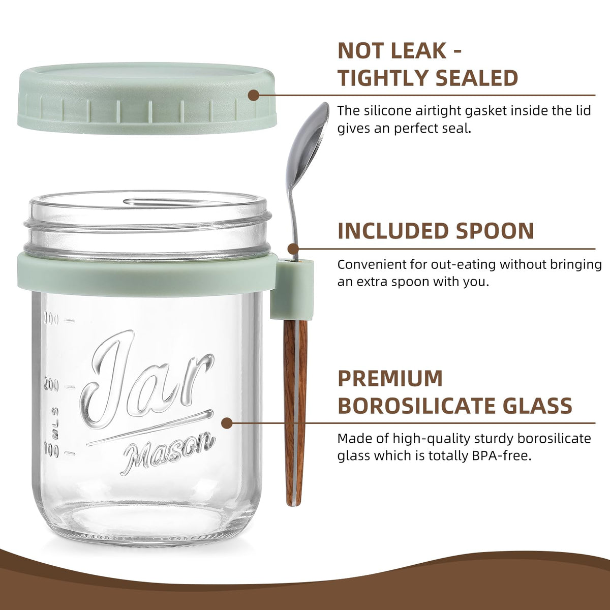 LANDNEOO airtight lid and silicone gasket keeps contents fresh and spill-free.
