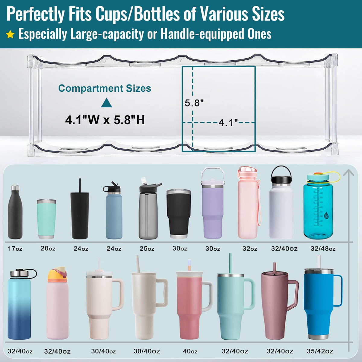 LANDNEOO HydroJug tall bottle rack keeps oversized bottles stable on shelves.