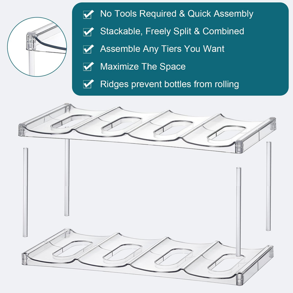 LANDNEOO iron-flask-tumbler-shelf sturdy acrylic with organized display.