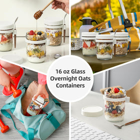 LANDNEOO portable breakfast jars ideal for work and school
