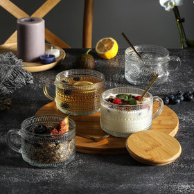LANDNEOO rose-gold spoons with mugs, elevating breakfast table settings.