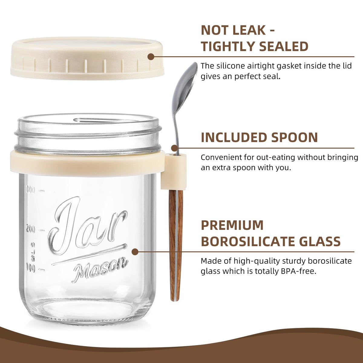LANDNEOO stainless steel spoon stored in the built-in holder for on-the-go use.
