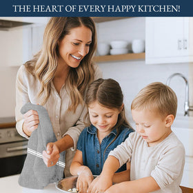 Lane Linen 14x25 kitchen tea towels offering generous coverage for cookware.