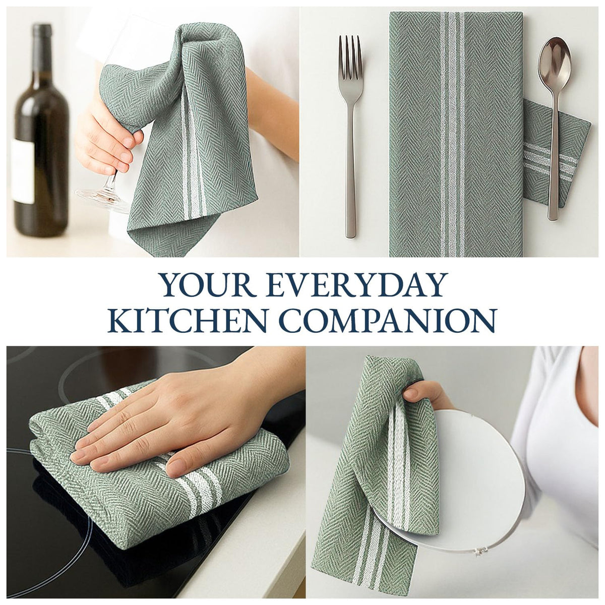 Lane Linen olive towels multi-use as towels, napkins, or hand towels