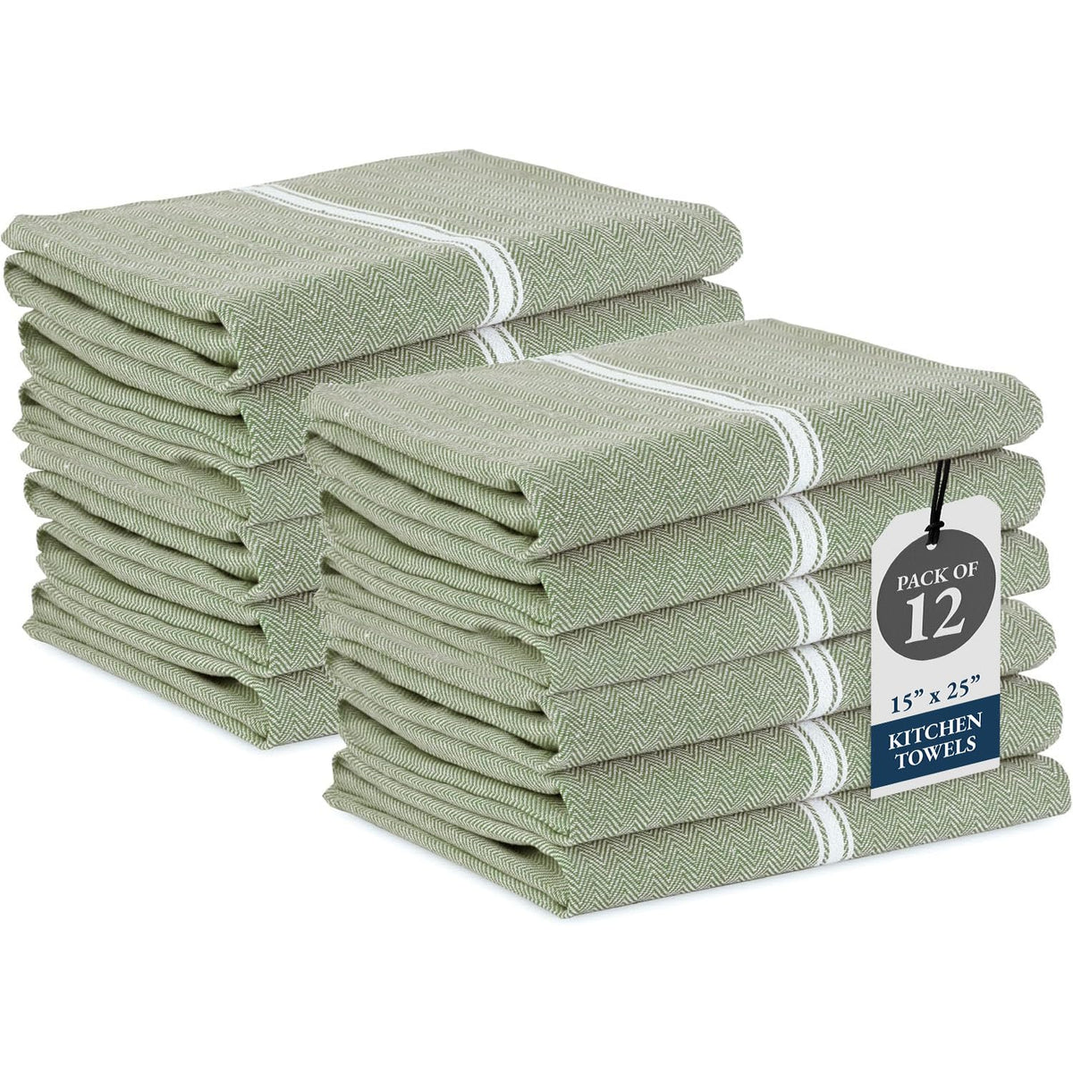 Lane Linen olive kitchen towel pack of 12 towels ready for daily use