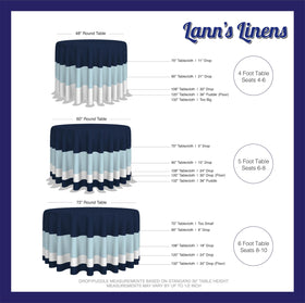 Banquet setup featuring Lann's Linens 90-inch round tablecloth for hotel dining.