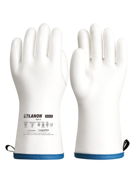 LANON liquid silicone gloves shown with oven heat resistance for safe handling