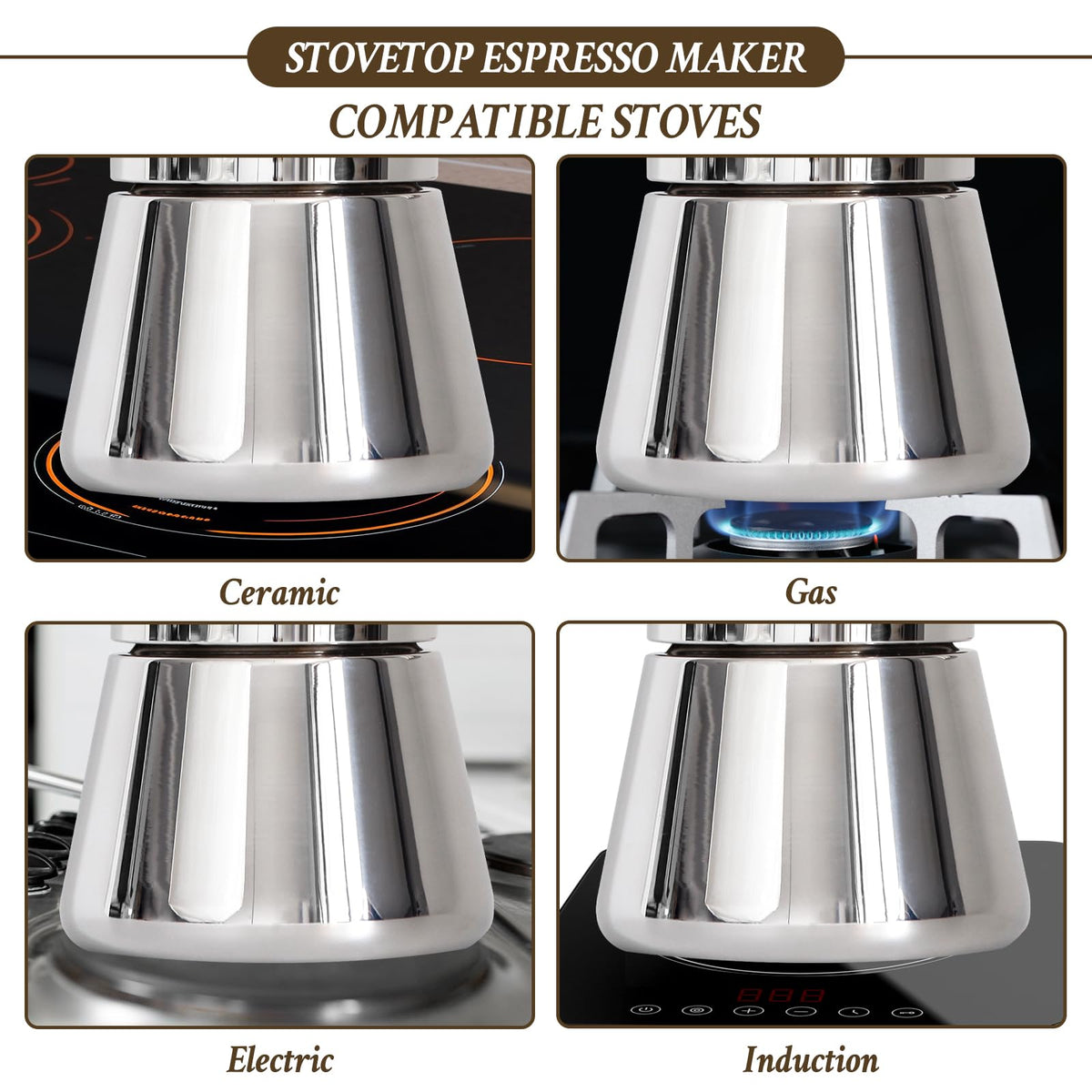 LAOION induction-compatible base for gas, electric, or induction use