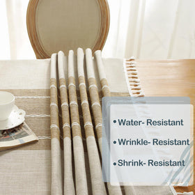 Indoor dining setup with Laolitou tablecloth protecting surfaces during meals.