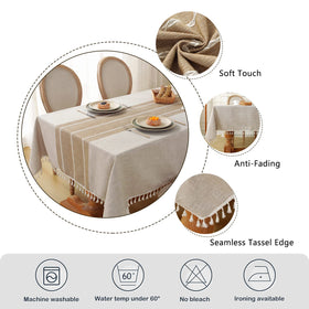 Laolitou rustic tablecloth on outdoor party table highlights versatility