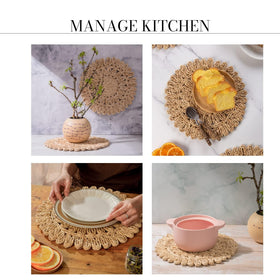 Laquedecraft 13.8-inch charger plate setting demonstrates anti-slip base for steady meals.