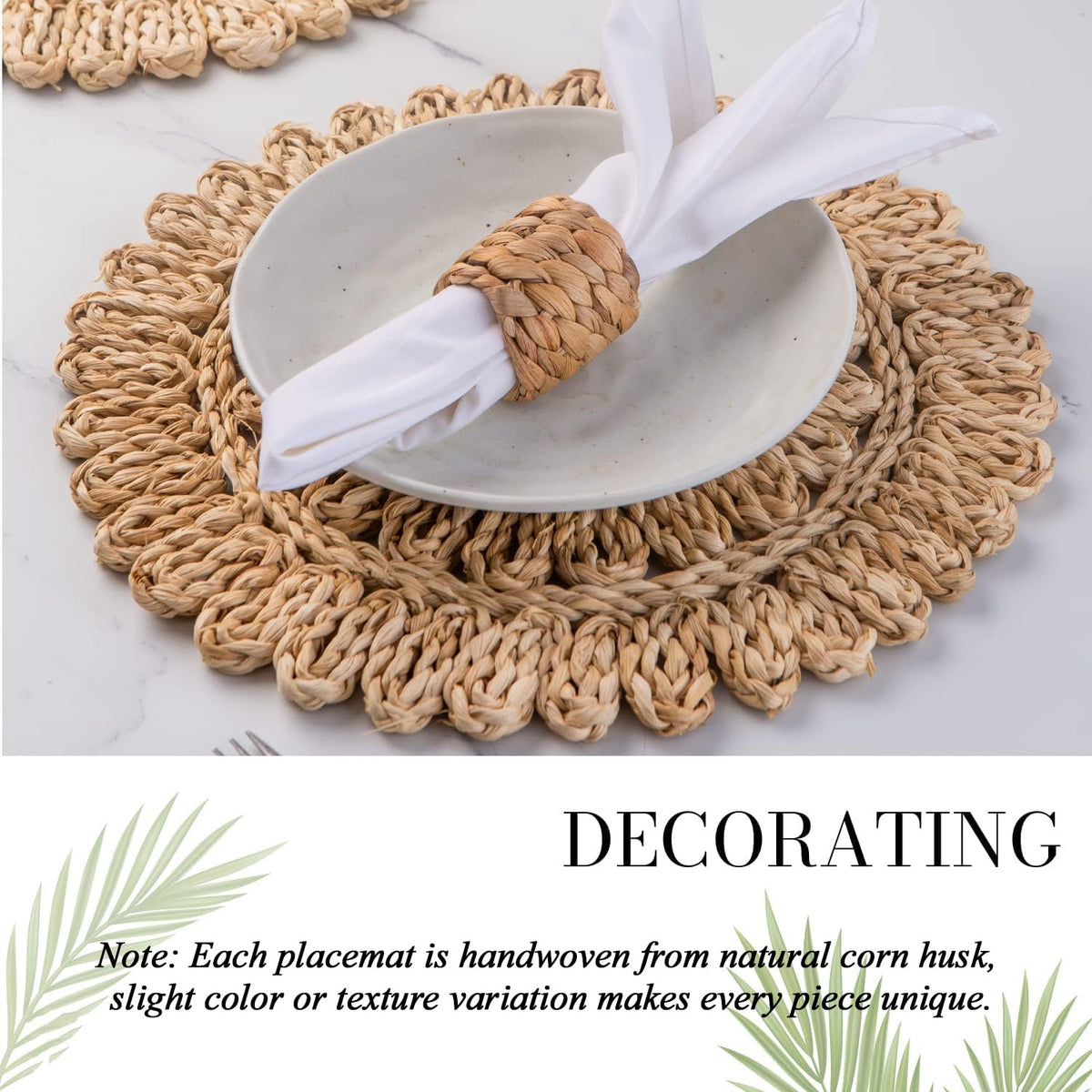 Laquedecraft placemats in three sizes offer versatile charger options.