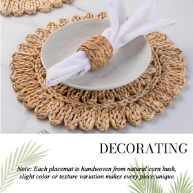 Laquedecraft placemats in three sizes offer versatile charger options.