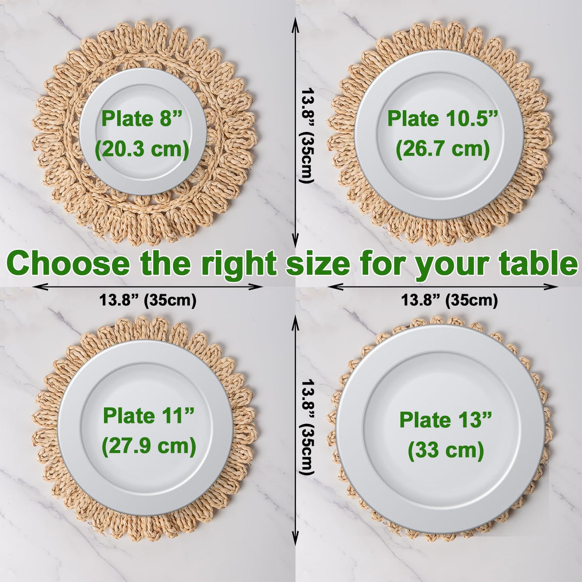Laquedecraft eco-friendly placemats add farmhouse charm to gatherings.