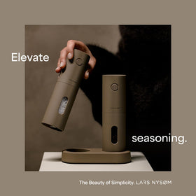 USB rechargeable spice mill offers cordless convenience for cooking.