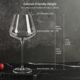 LASTURYCX long-stem wine glass supports a cool, stylish presentation