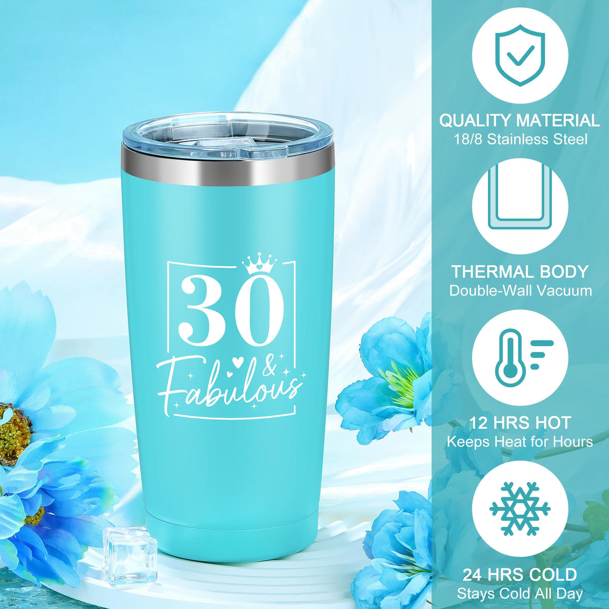 Launrada 20oz insulated tumbler for hot or cold drinks on the go