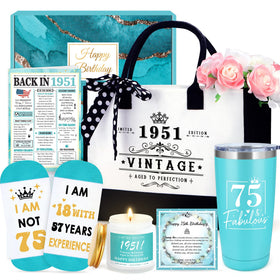 Launrada 75th birthday tote bag shows timeless style and everyday practicality.