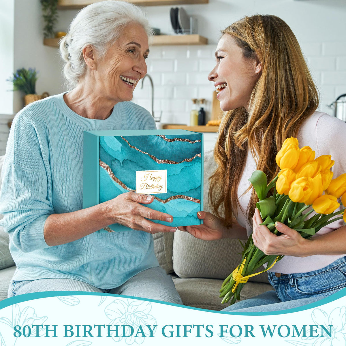 Launrada 80th birthday gift set box presentation