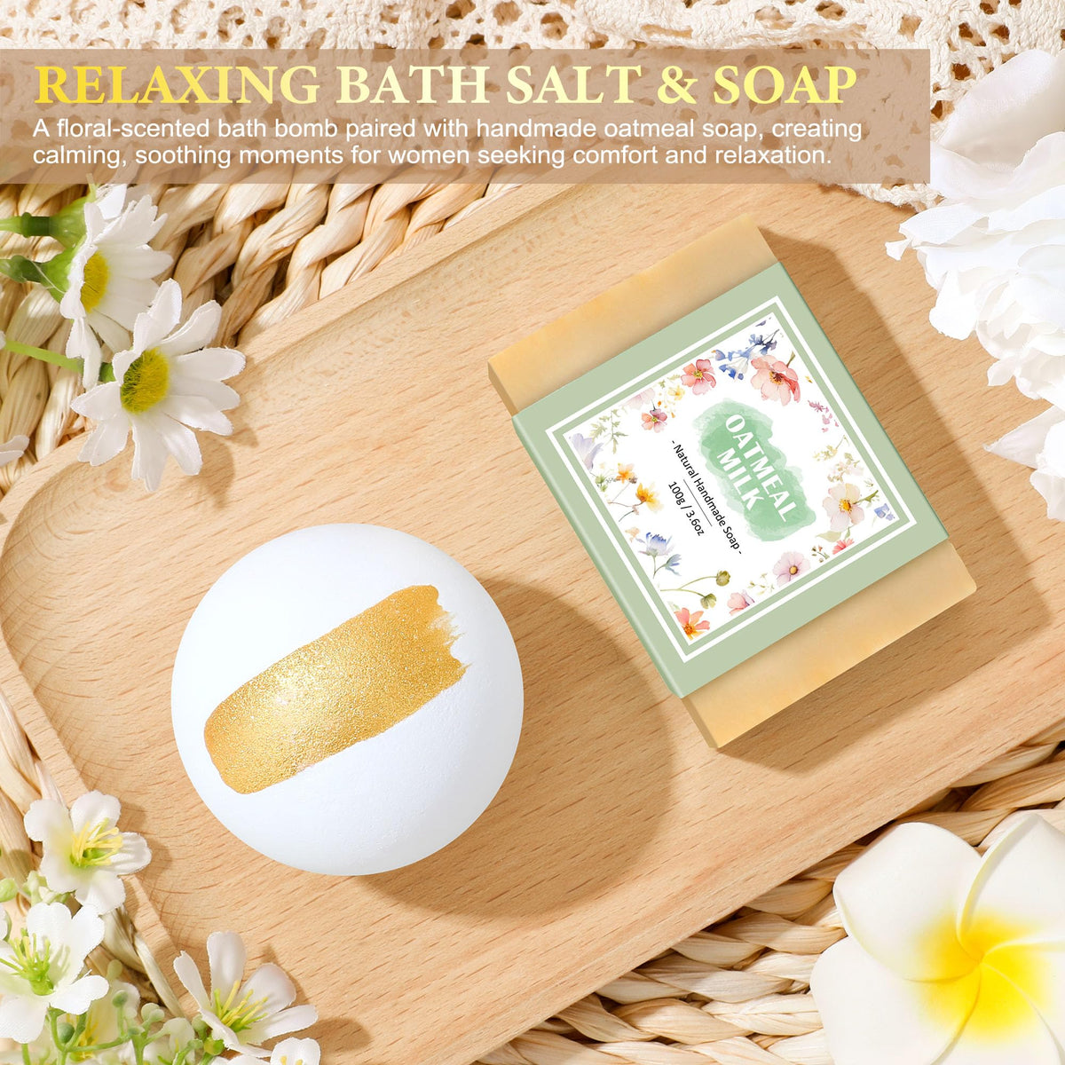 Launrada oatmeal soap offers gentle cleansing with nourishing feel.