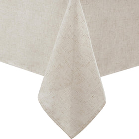 Laura Ashley Dothan tablecloth taupe wrinkle-resistant linen-blend for formal dining