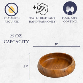 LAVAUX DESIGNS acacia bowl is food-safe and versatile for hot or cold dishes.