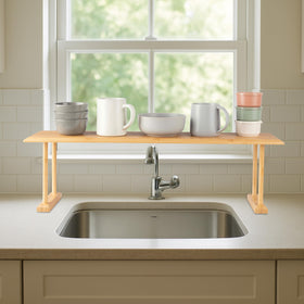 Lavish Home bamboo sink shelf in an office for small supplies