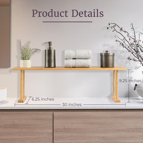 Lavish Home bamboo sink shelf organized toiletries in bathroom