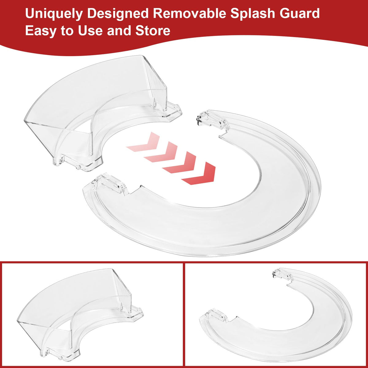 Lawenme removable pouring chute for KitchenAid enables easy ingredient addition without remove guard.