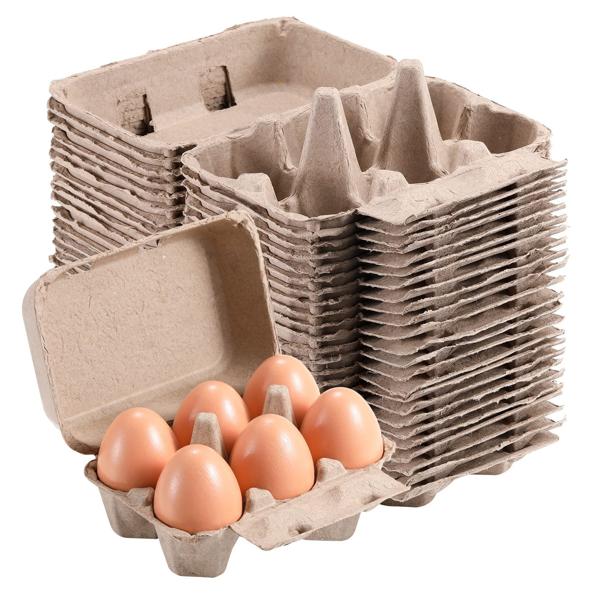 LayHyand carton holds standard chicken eggs in refrigerator.