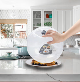 Layron easy-to-clean cover that helps keep the microwave mess-free.