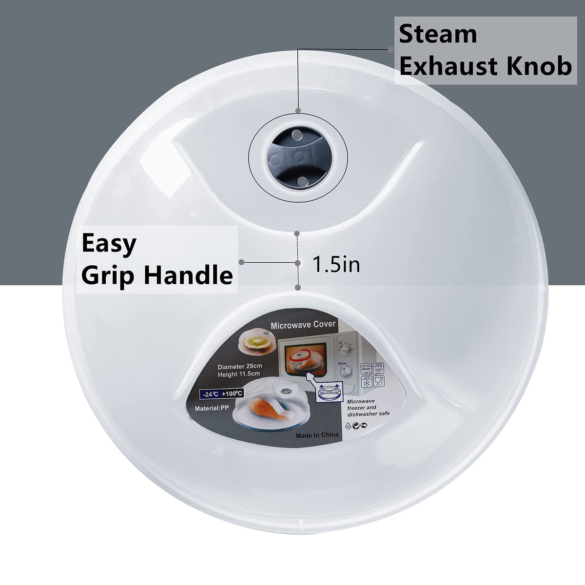 Layron dishwasher-safe microwave lid ready for quick cleanup after meals.